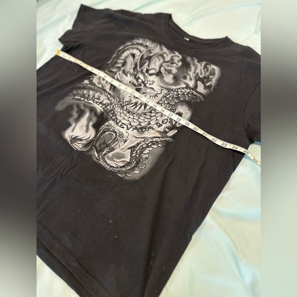 Men’s Laughlin Nevada River Run 2012 Dragon Motorcycle Tattoo Black Graphic Tee. - Picture 4 of 7